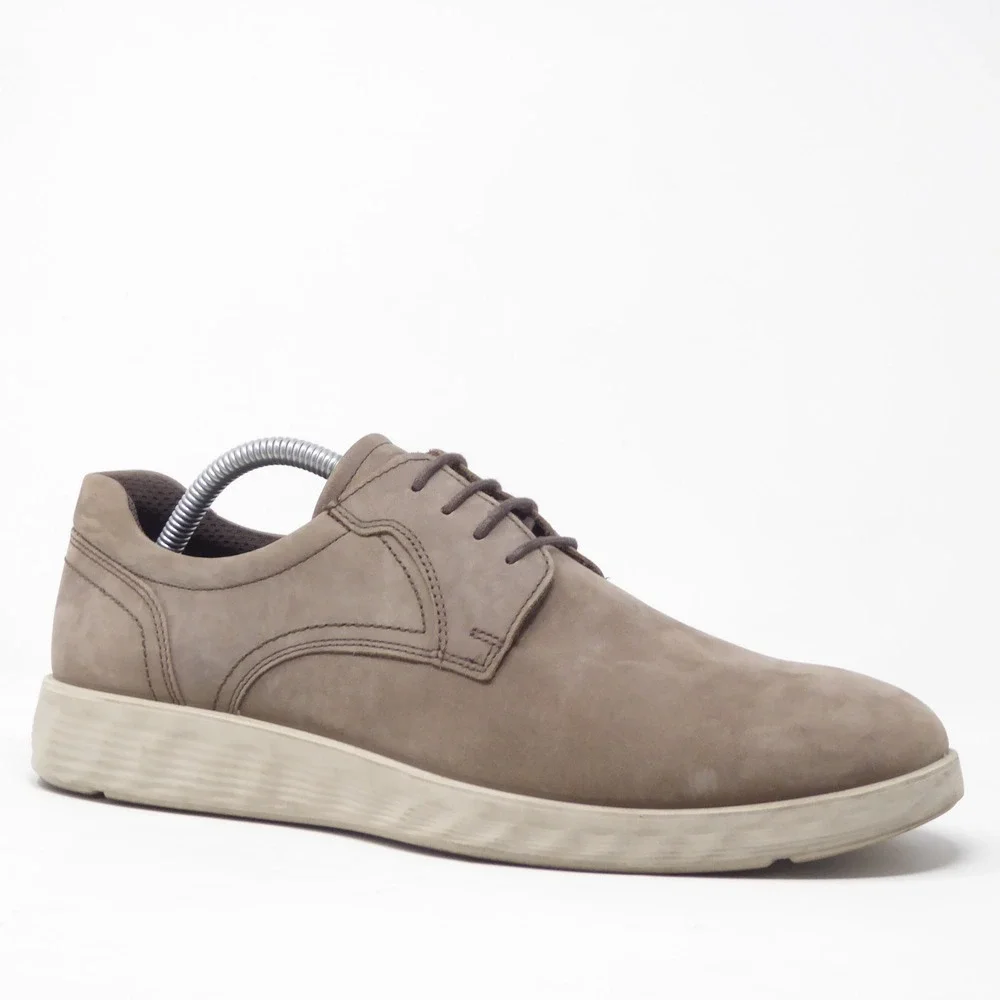 ECCO Mens S-Lite Hybrid Derby Shoes Taupe Leather Lace Up 42 / 8-8.5